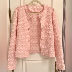 Elegant Pink Textured Women's Jacket